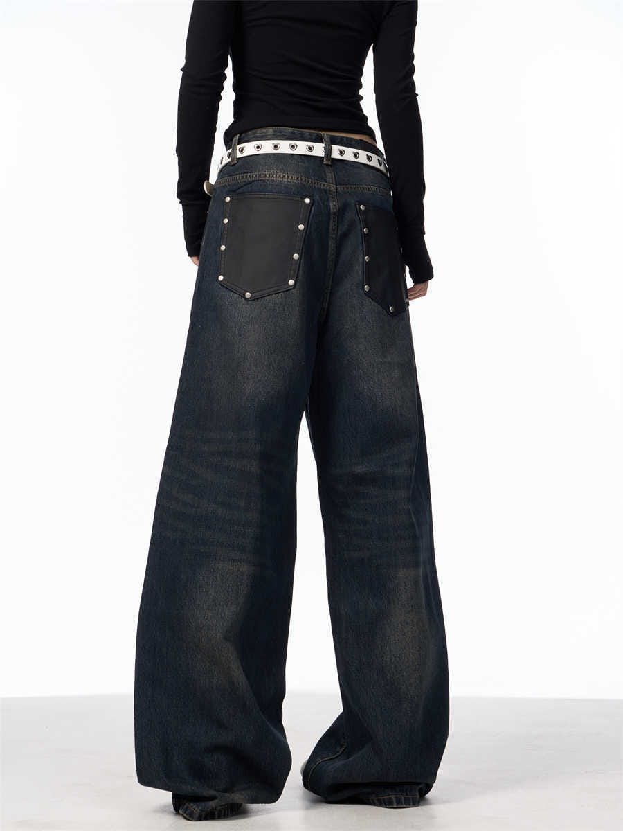 Women's American-style Retro Second-hand Black Color Jeans - Image 5
