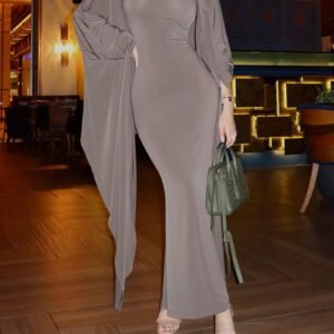 Solid Color Sleeveless Bodycon Dress Cardigan Two-piece Set