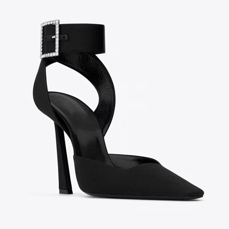 Solid Color Black Women's High Heels - Image 6