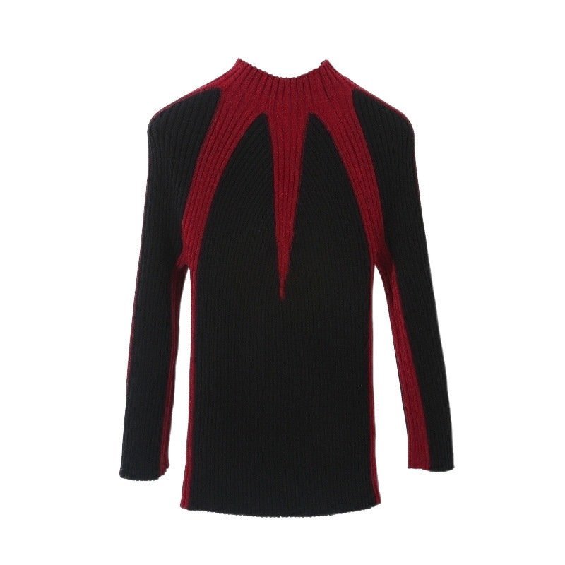 Women's Color Matching Long-sleeved Pullover Sweater - Image 4