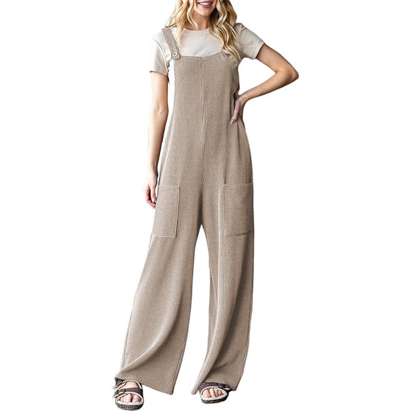Adjustable Buckle Pocket Overalls Women - Image 2