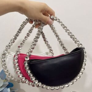Women’s Rhinestone Shoulder Tote  – Stylish Sparkly Handbag for Party