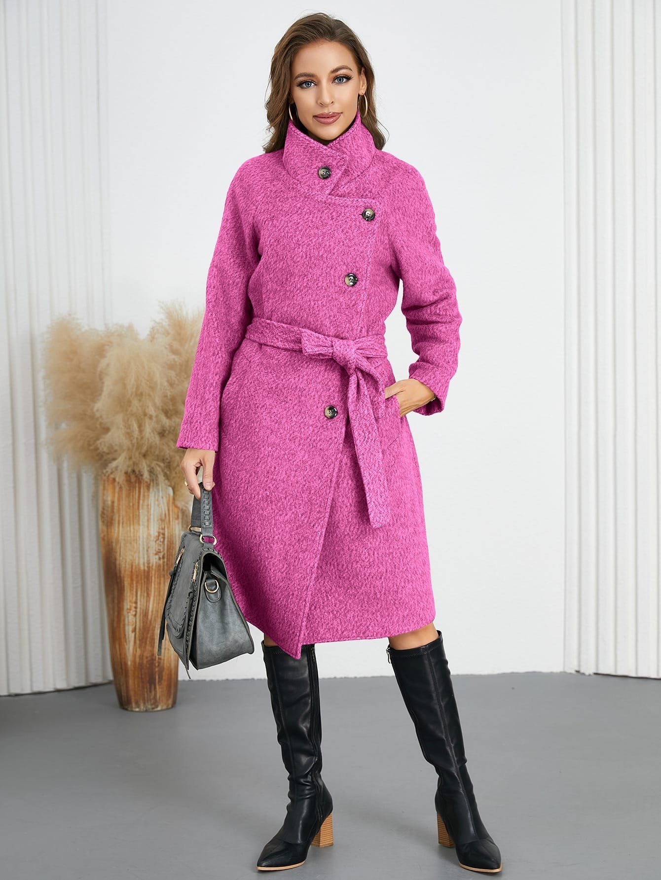Solid Color Woolen Coat Warm Thickened - Image 5