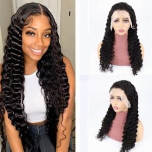 Simple Solid Color Half Lace Human Wig – Natural Look Hair Cover for Women