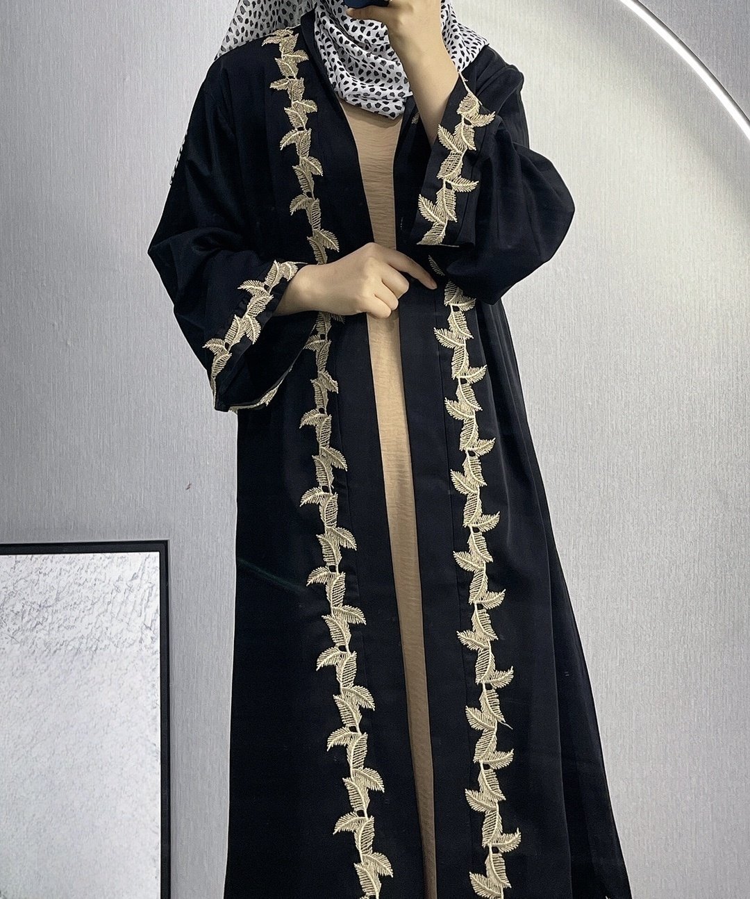 Women's Long Dress Dubai Embroidered Lace Cardigan Robe - Image 3