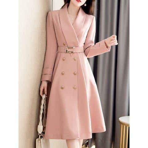 Spring And Autumn Elegant Khaki Women's Mid-length Fashionable High-grade Coat - Image 10