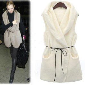Medium-length Plush Jacket With Lamb-like Wool Warm Plus Size Vest