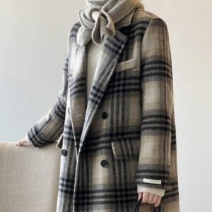 Retro Double-Faced Woolen Coat – Elegant Women’s Winter Outerwear