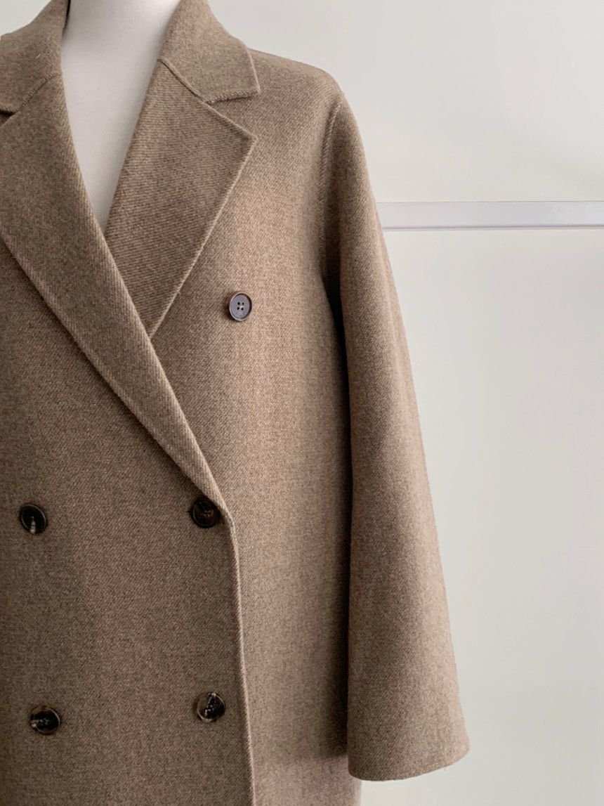 Temperament Suit Collar Double-breasted Loose Over-knee Warm Woolen Coat - Image 2