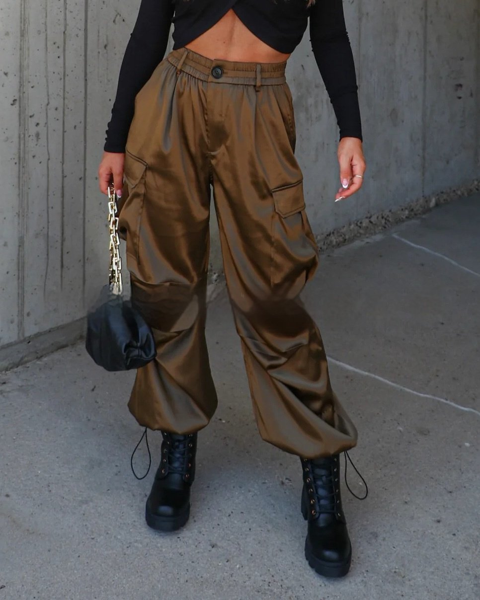 Women's Overalls Satin Thickened Multi-pocket Loose Ankle-tied - Image 2