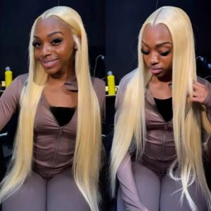 613 Blonde Human Hair Wig Straight  – 12”– 40” DIY Color Ready