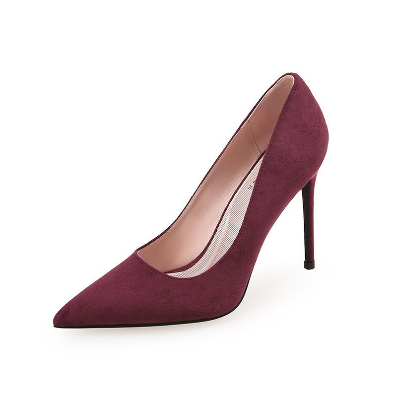 New Single Layer Shoes Women's Fashion Pointed Stiletto Heels Temperament Pure Color Business Ol Women's Shoes - Image 5
