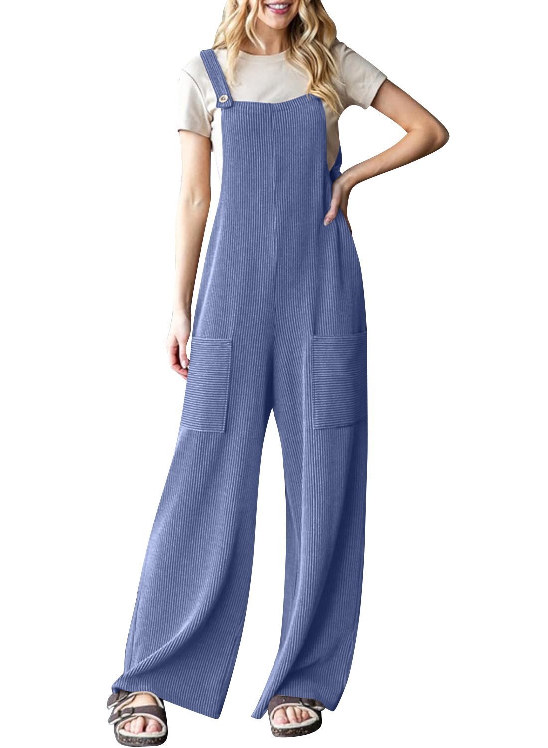 Adjustable Buckle Pocket Overalls Women - Image 4