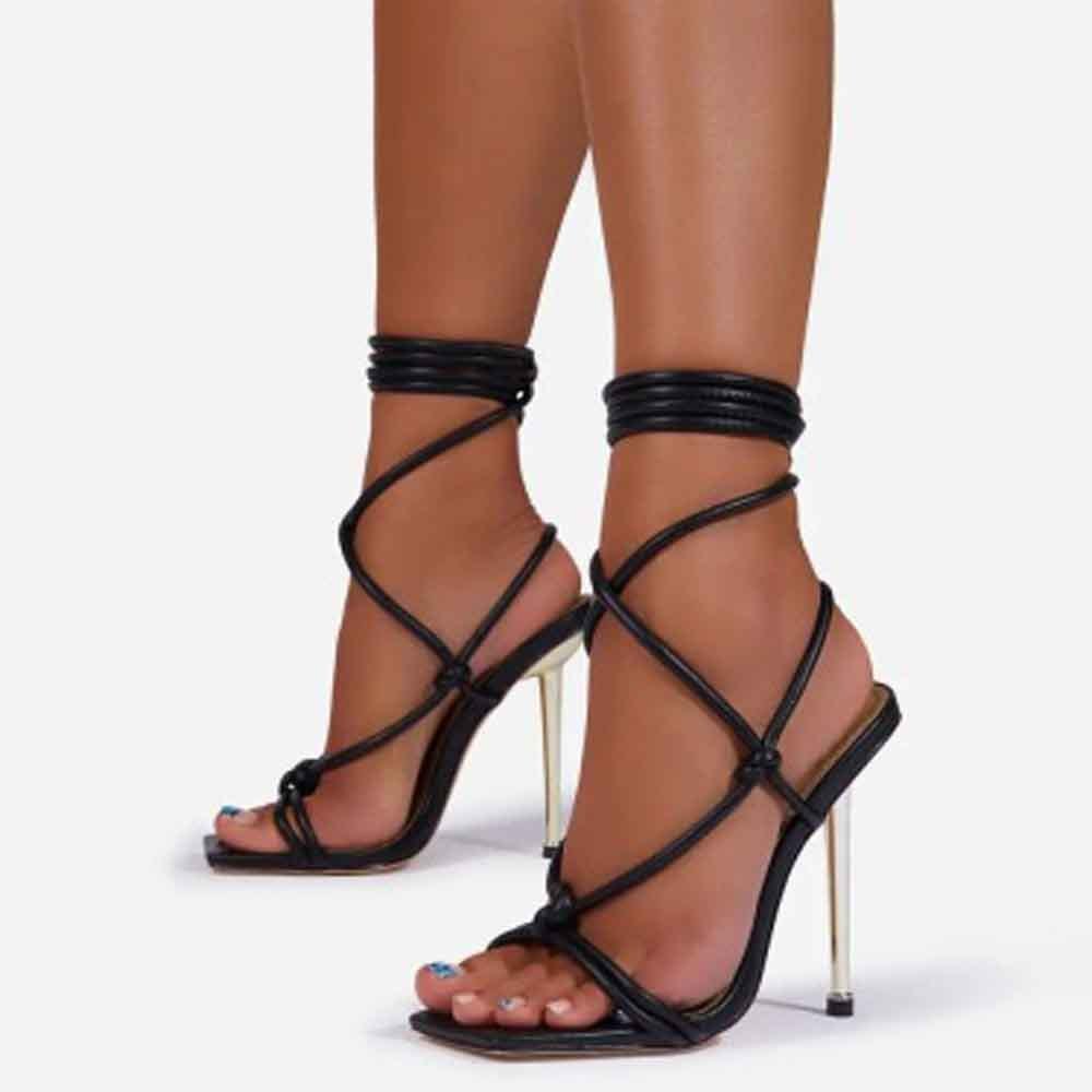 Explosive Style All Match Lace Up Women's Shoes With Stiletto High Heels - Image 3