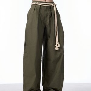 Retro Casual Pants Female Texture Machete Design