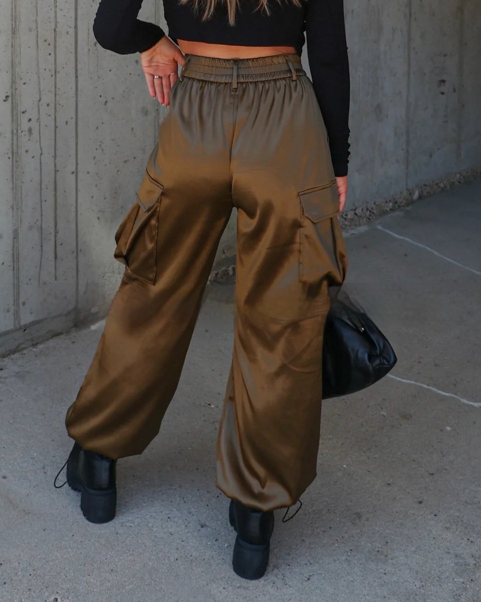 Women's Overalls Satin Thickened Multi-pocket Loose Ankle-tied - Image 3