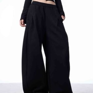 American-style Wide-leg Pants With Deconstructive Design