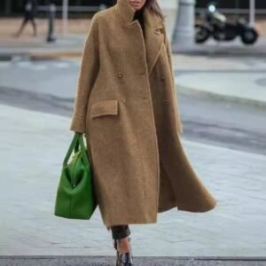 Pure Color Woolen Coat