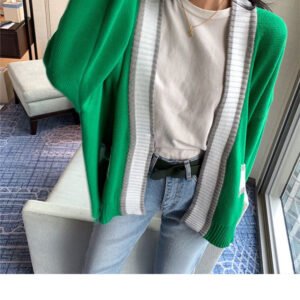 Retro Forest Loose V-neck Knit Cardigan