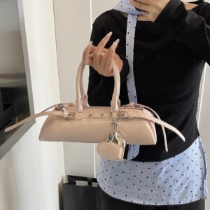 Niche Bowling Bag Design Commuter Fashionable Shoulder Bag – Trendy Large-Capacity Women's Handbag