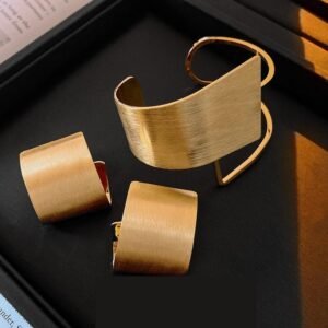 Electroplating Brushed Earrings Bangle Jewelry Suit Advanced Sense Ornament