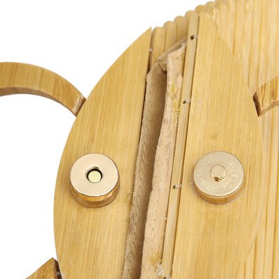 Retro Portable Bamboo Straw Woven Bag – Handmade Summer Beach Handbag for Women - Image 2