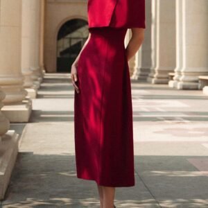 Elegant Solid Color Cape Dress