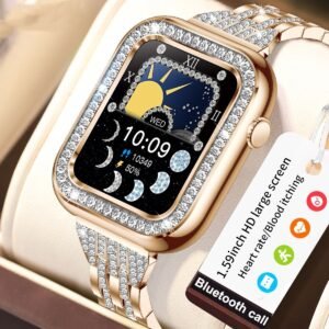 square smart wristwatch waterproof women diamond
