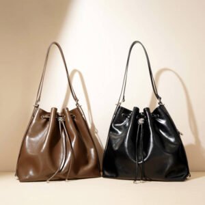 All matching Large Capacity One shoulder Bucket Bag – Stylish Women’s Leather Handbag for Everyday Use