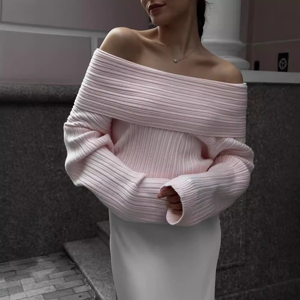 Long Sleeve Loose Solid Color Sweater - Image 5