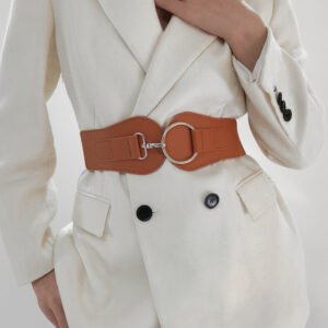 women's PU leather wide belt