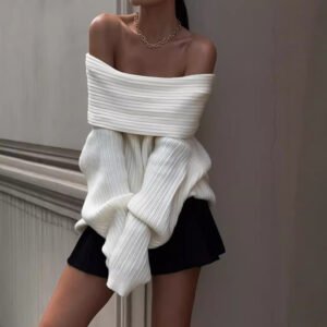 Long Sleeve Loose Solid Color Sweater