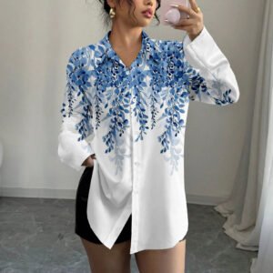 European And American Leisure Printed Shirt – Trendy Casual Fashion Top