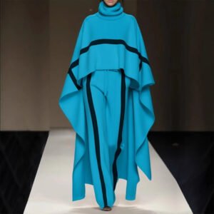 Elegant Plus Size Turtleneck Cloak Shawl For Women – Cozy Turtleneck Suit for Winter Style