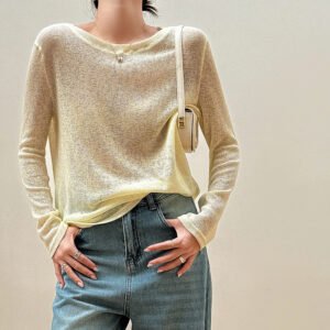 Loose Knitted Blouse Idle Style – High-Grade Long-Sleeve Casual T-Shirt